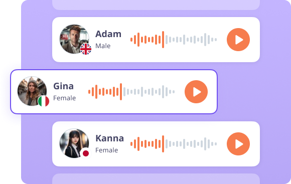 Die Stimmen von Adam, Gina und Kanna von ReadSpeaker.