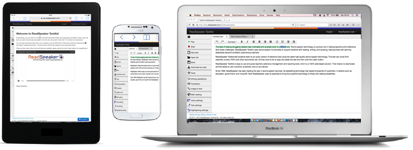 ReadSpeaker Textaid into different devices